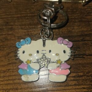 Vintage Hello Kitty Keychain with Star Charm